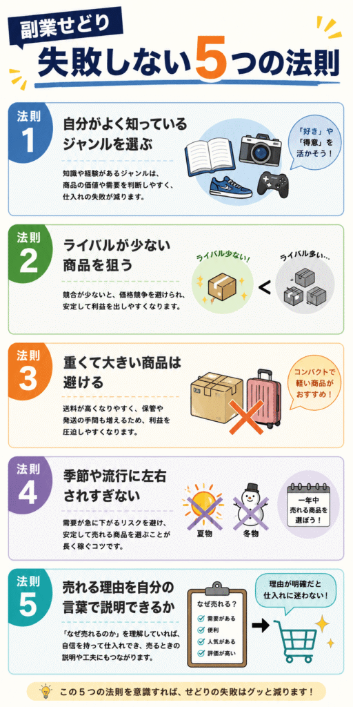 副業せどり、失敗しない5つの法則